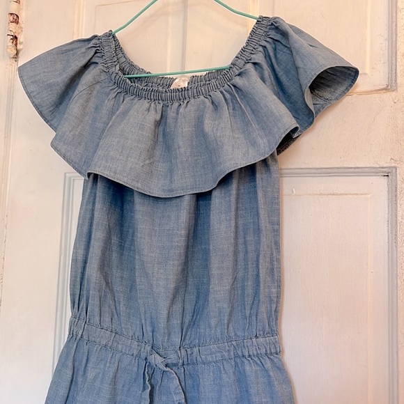 Crewcuts girls blue chambray romper in size 14 - Picture 3 of 8